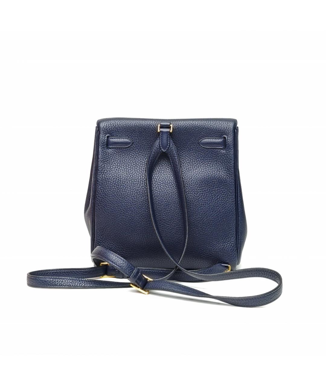 HERMES Темно-синий кожаный рюкзак, фото 4