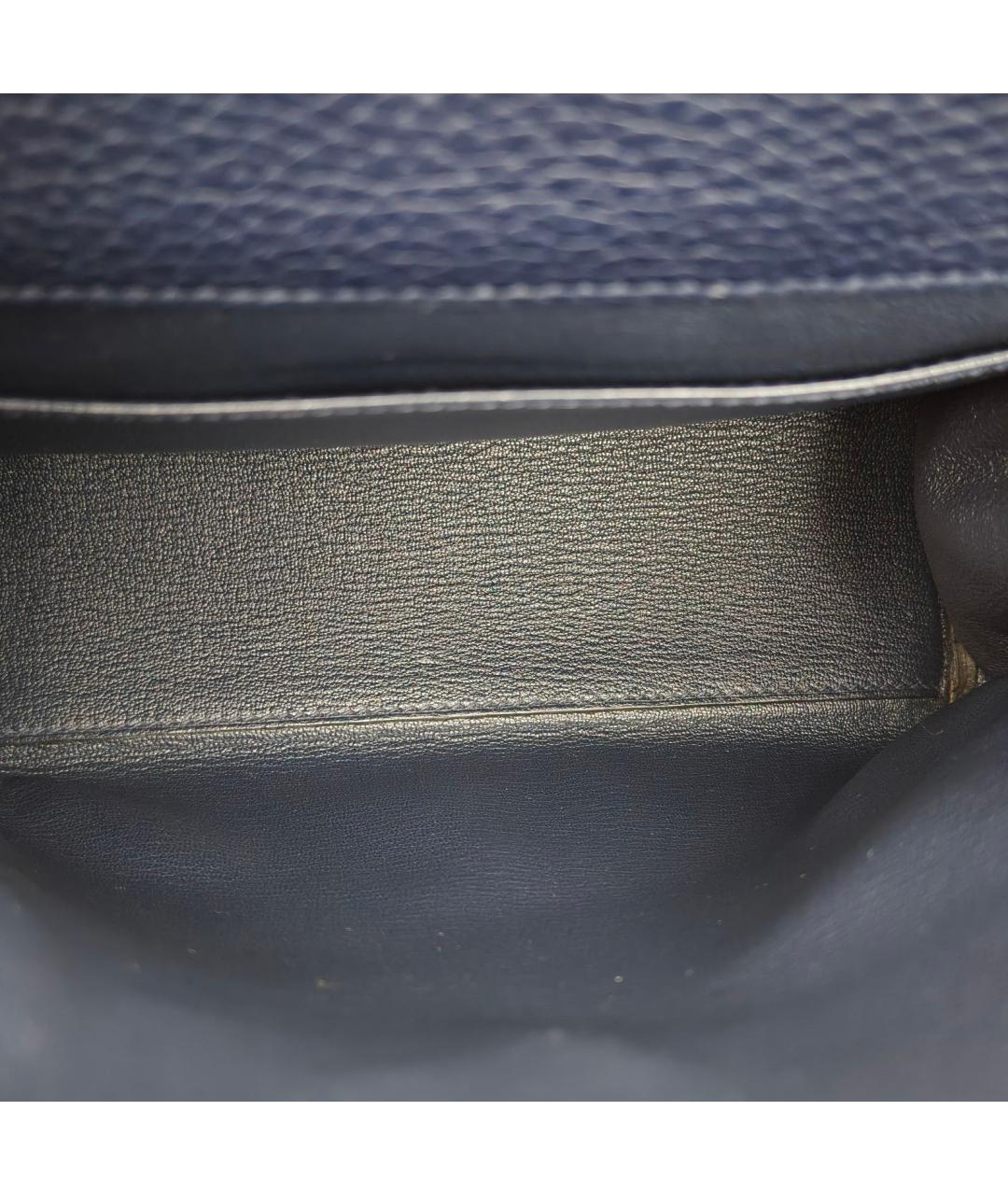 HERMES Темно-синий кожаный рюкзак, фото 8