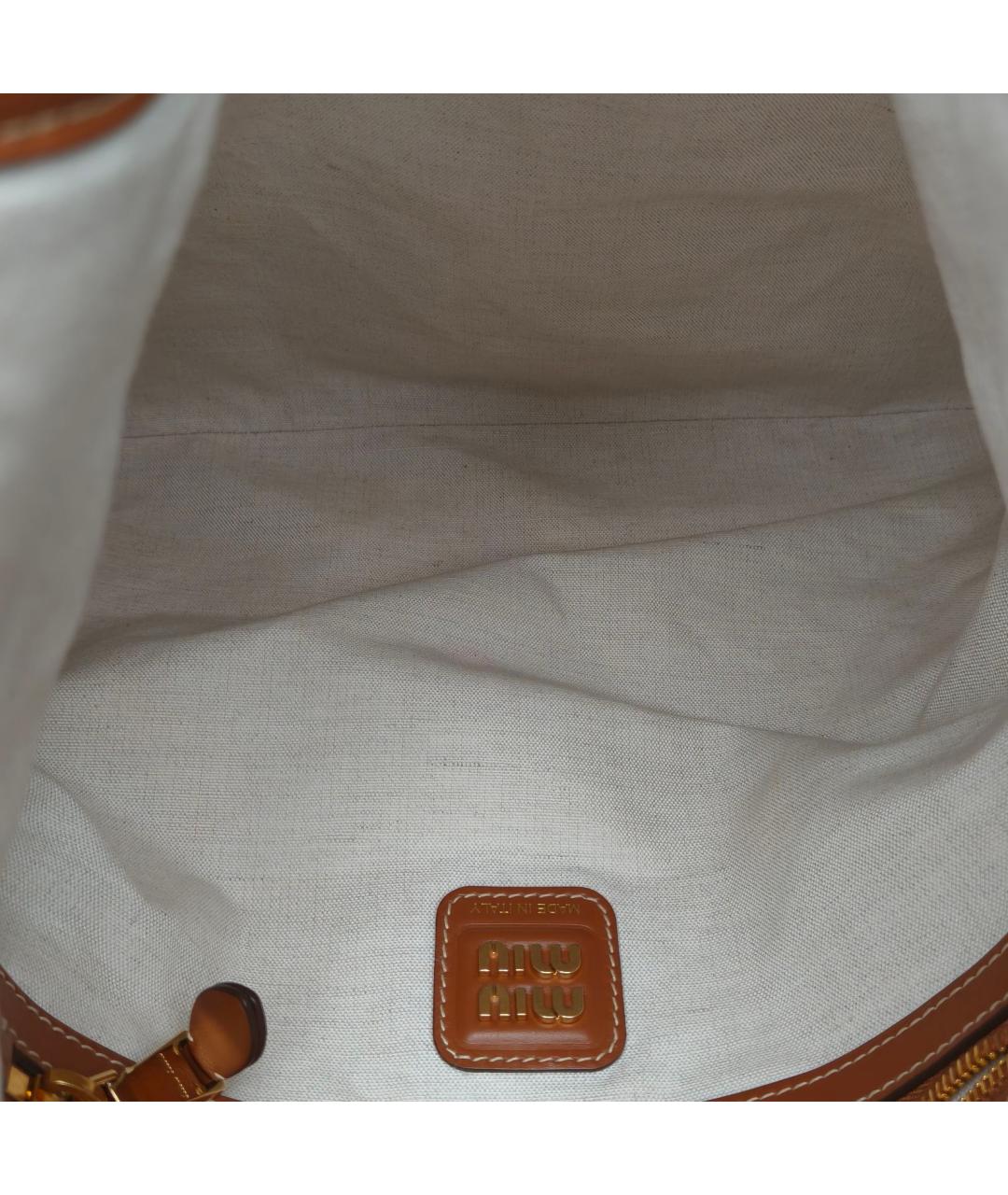 MIU MIU Коричневая кожаная сумка через плечо, фото 8