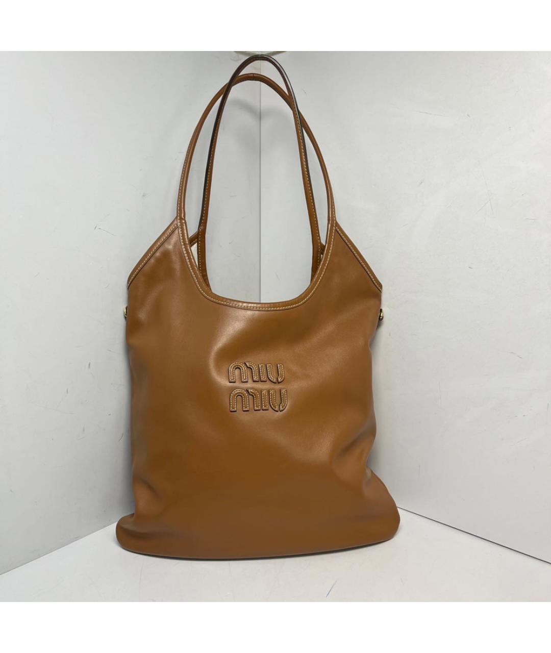 MIU MIU Коричневая кожаная сумка через плечо, фото 9