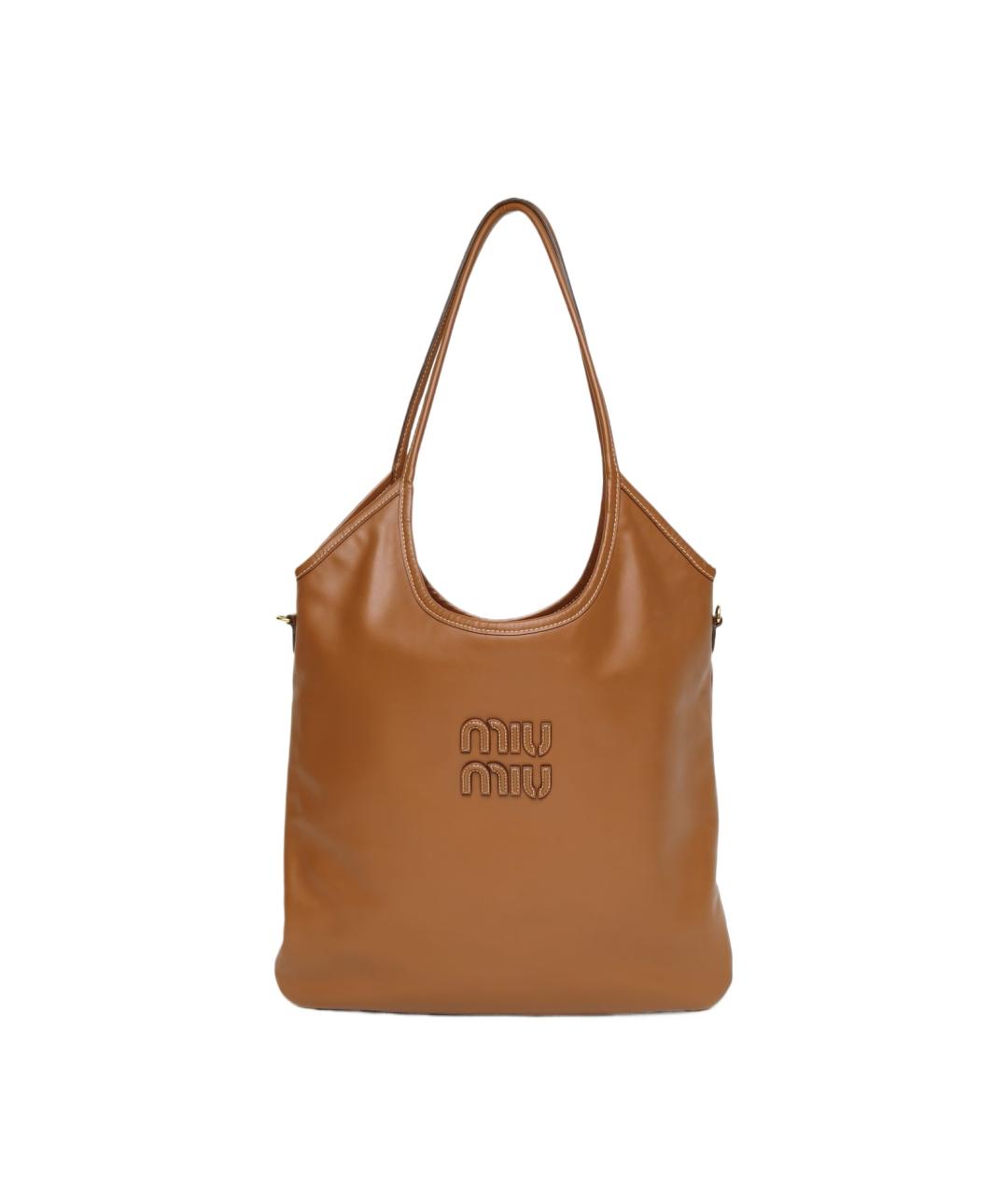 MIU MIU Коричневая кожаная сумка через плечо, фото 10