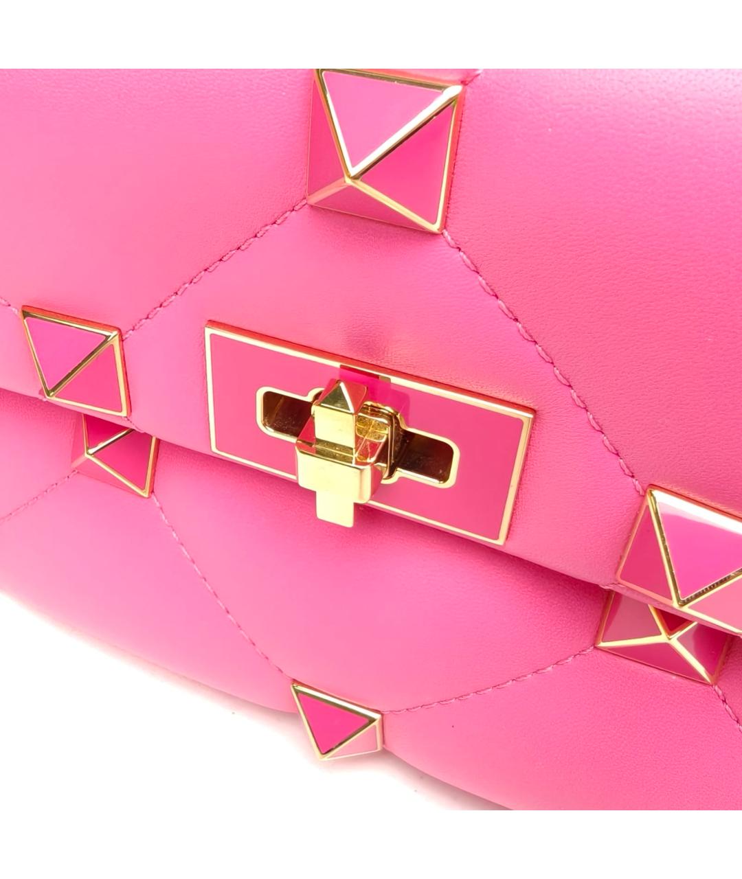 VALENTINO Розовая кожаная сумка через плечо, фото 8
