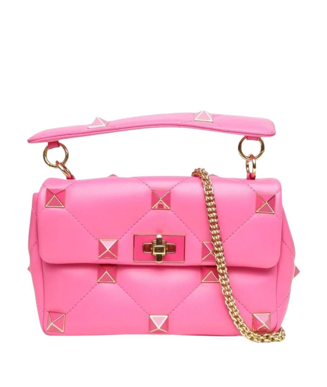 VALENTINO Розовая кожаная сумка через плечо, фото 1