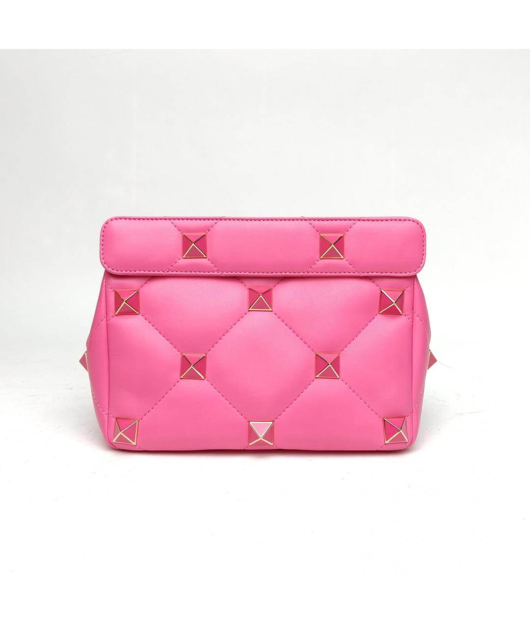 VALENTINO Розовая кожаная сумка через плечо, фото 4