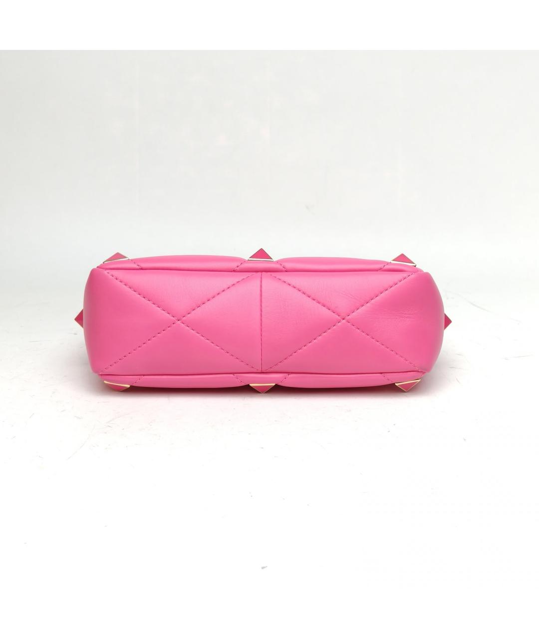 VALENTINO Розовая кожаная сумка через плечо, фото 6