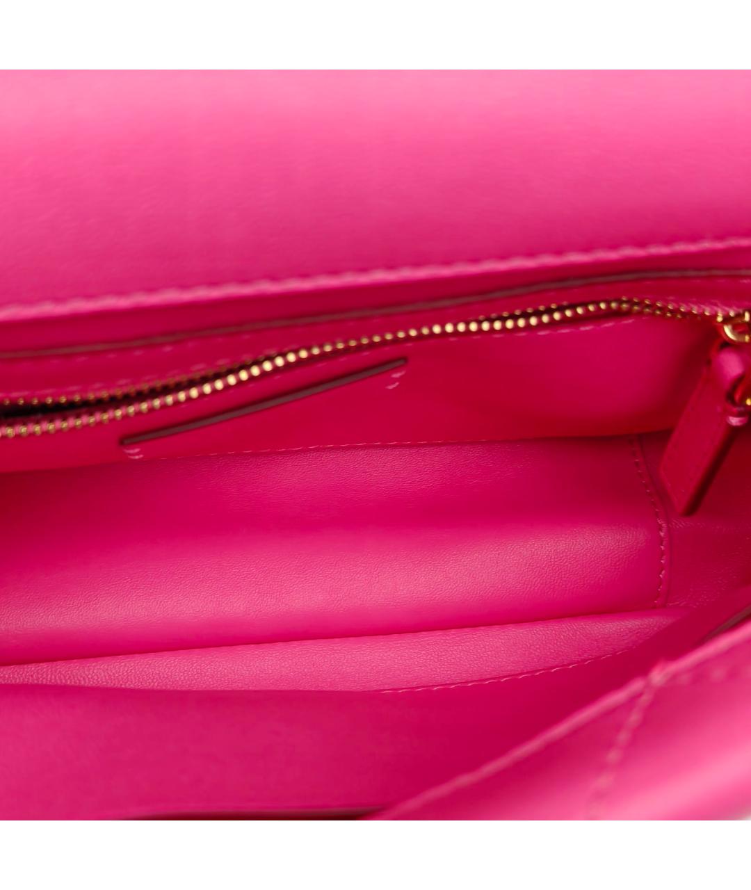 VALENTINO Розовая кожаная сумка через плечо, фото 7