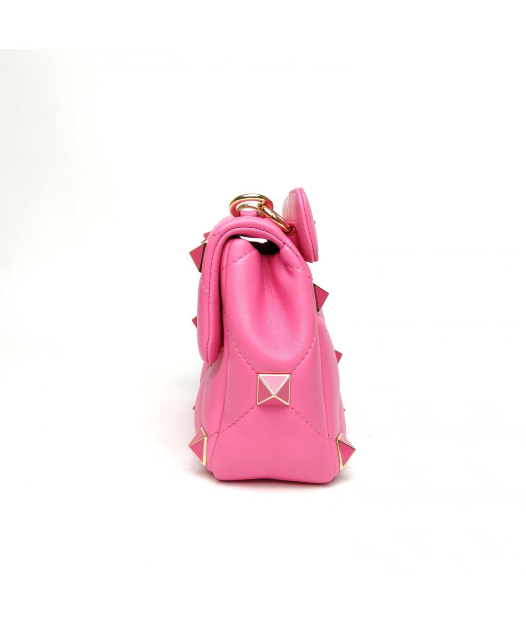 VALENTINO Розовая кожаная сумка через плечо, фото 3