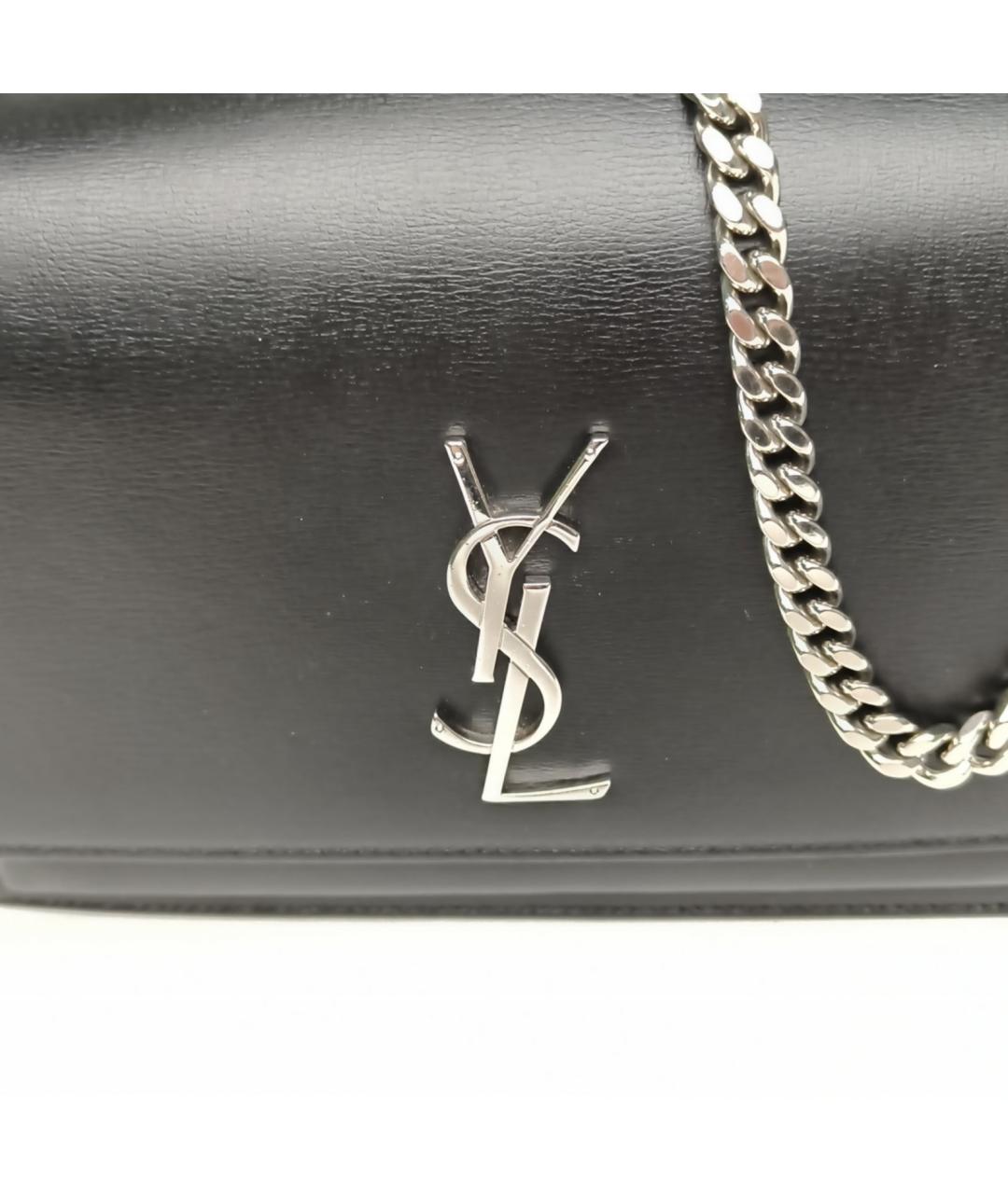 SAINT LAURENT Черная кожаная сумка через плечо, фото 8