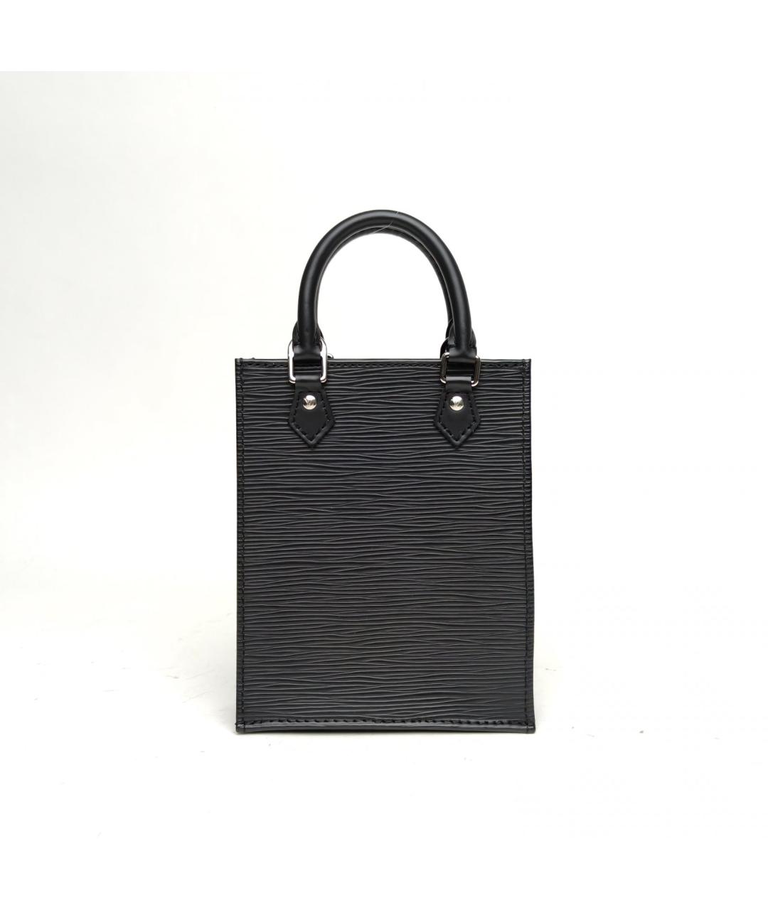 LOUIS VUITTON Черная кожаная сумка через плечо, фото 4