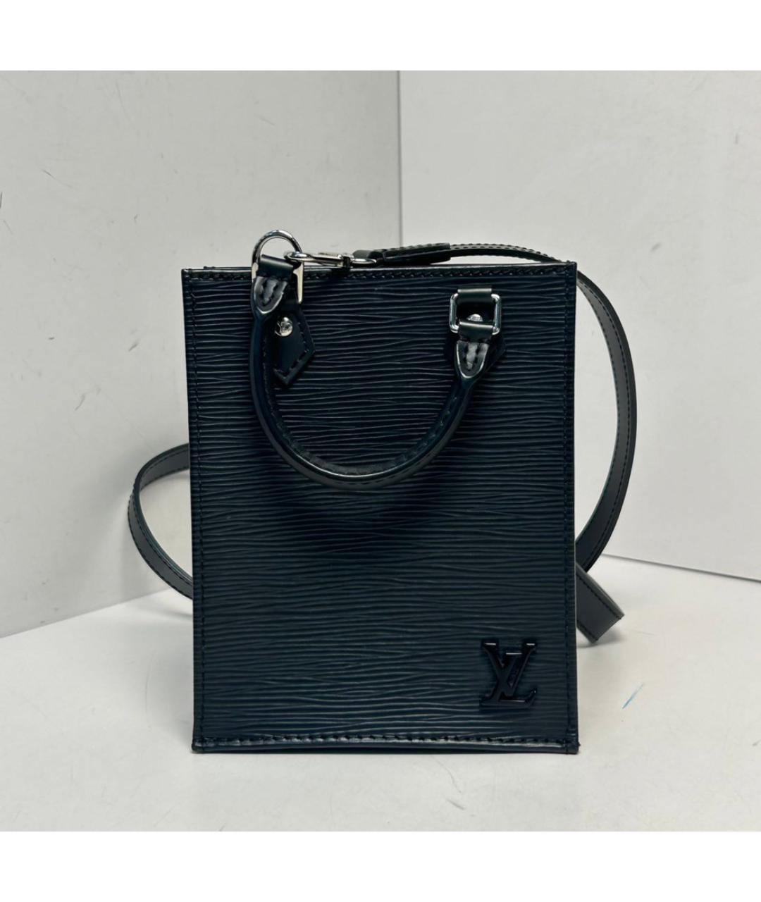 LOUIS VUITTON Черная кожаная сумка через плечо, фото 8