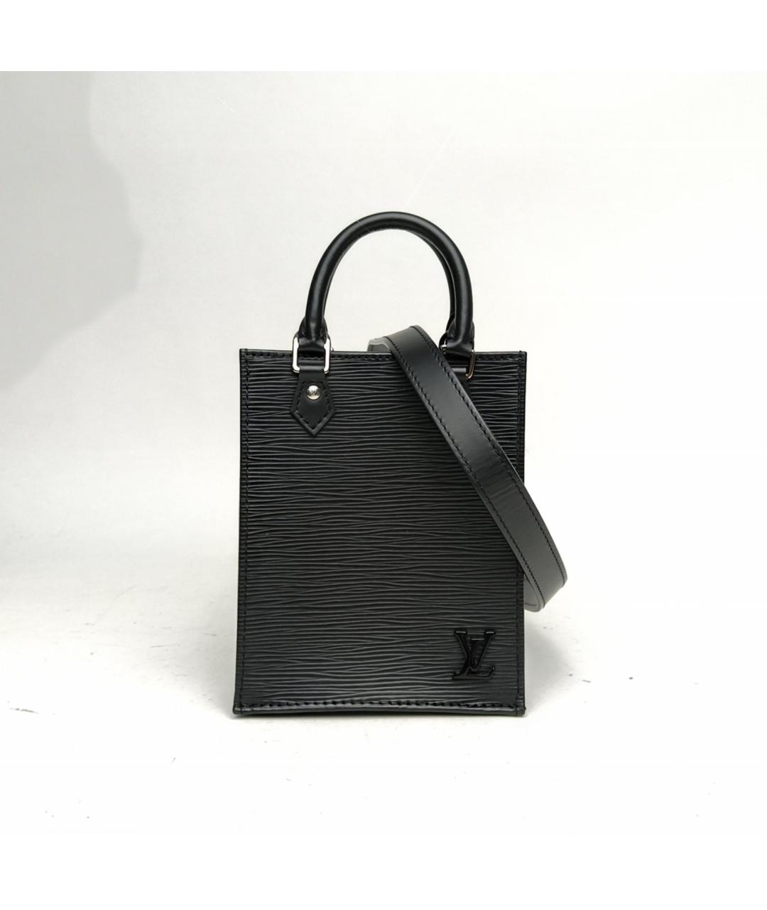 LOUIS VUITTON Черная кожаная сумка через плечо, фото 2