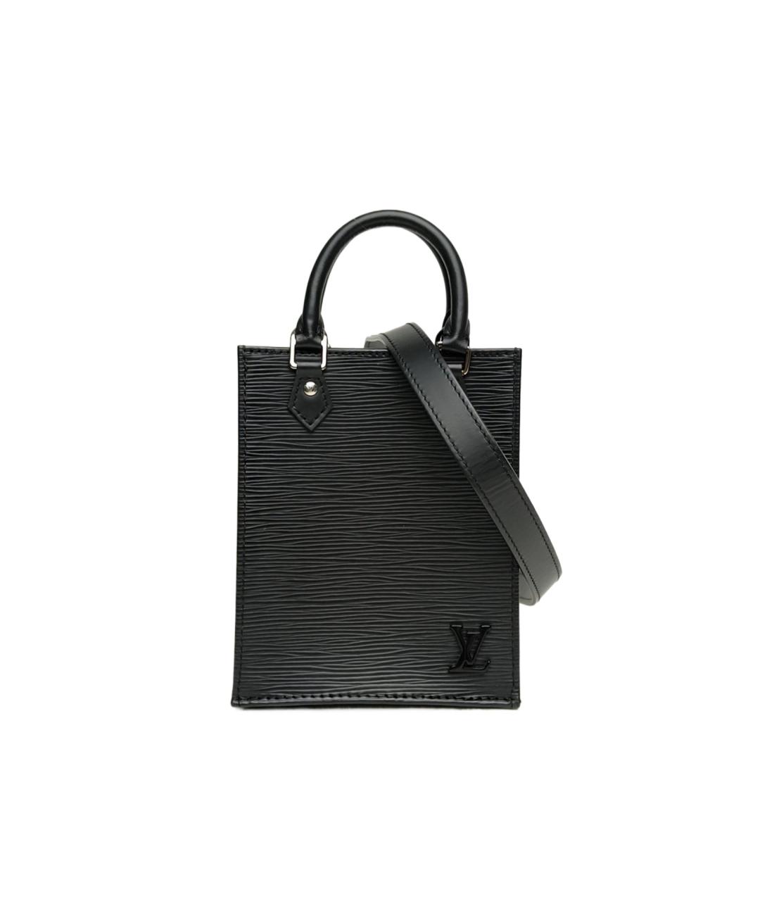 LOUIS VUITTON Черная кожаная сумка через плечо, фото 9