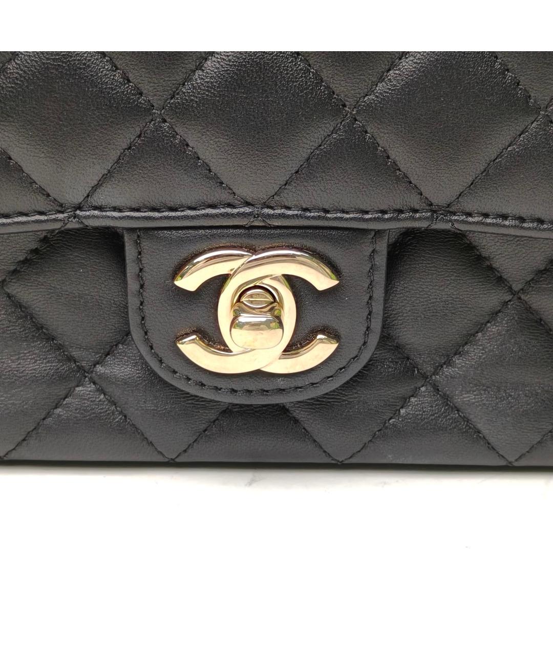 CHANEL Черная кожаная сумка через плечо, фото 7