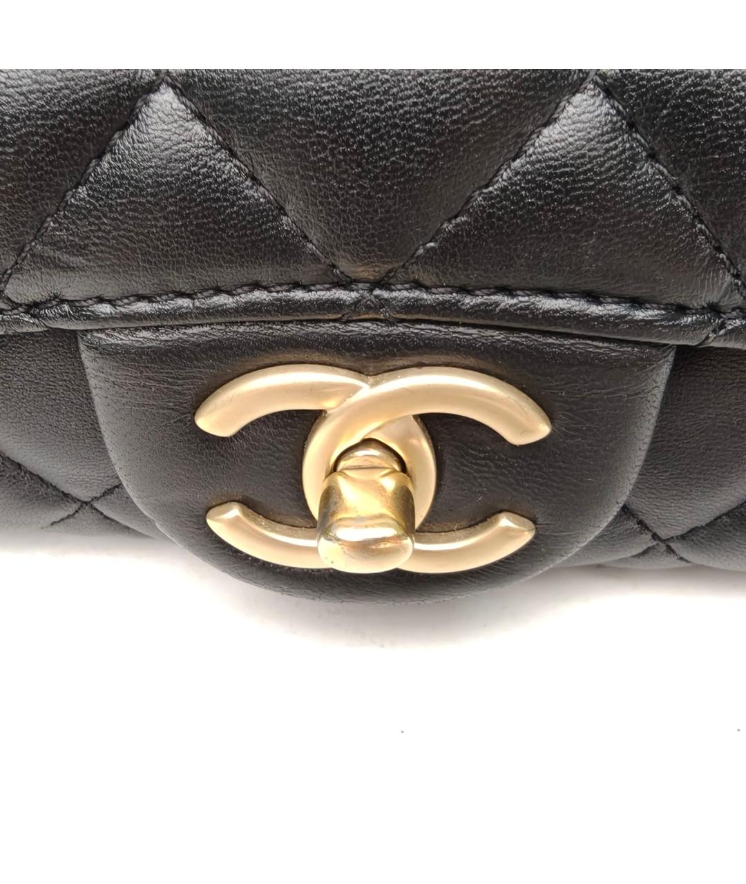 CHANEL Черная кожаная сумка через плечо, фото 8