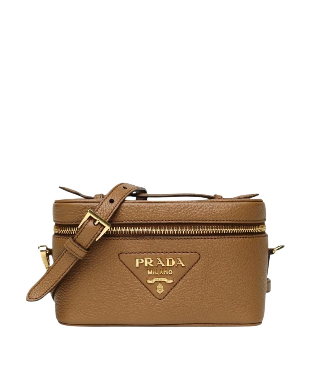 PRADA Коричневая кожаная сумка через плечо, фото 1