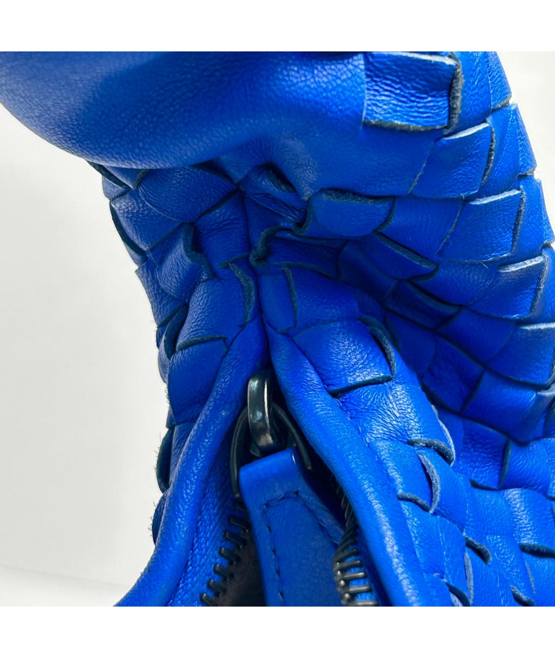 BOTTEGA VENETA Синяя кожаная сумка через плечо, фото 9