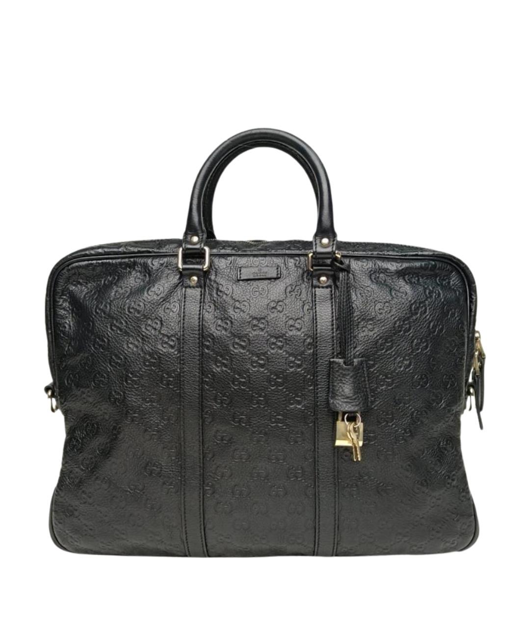 GUCCI Черная кожаная сумка через плечо, фото 1