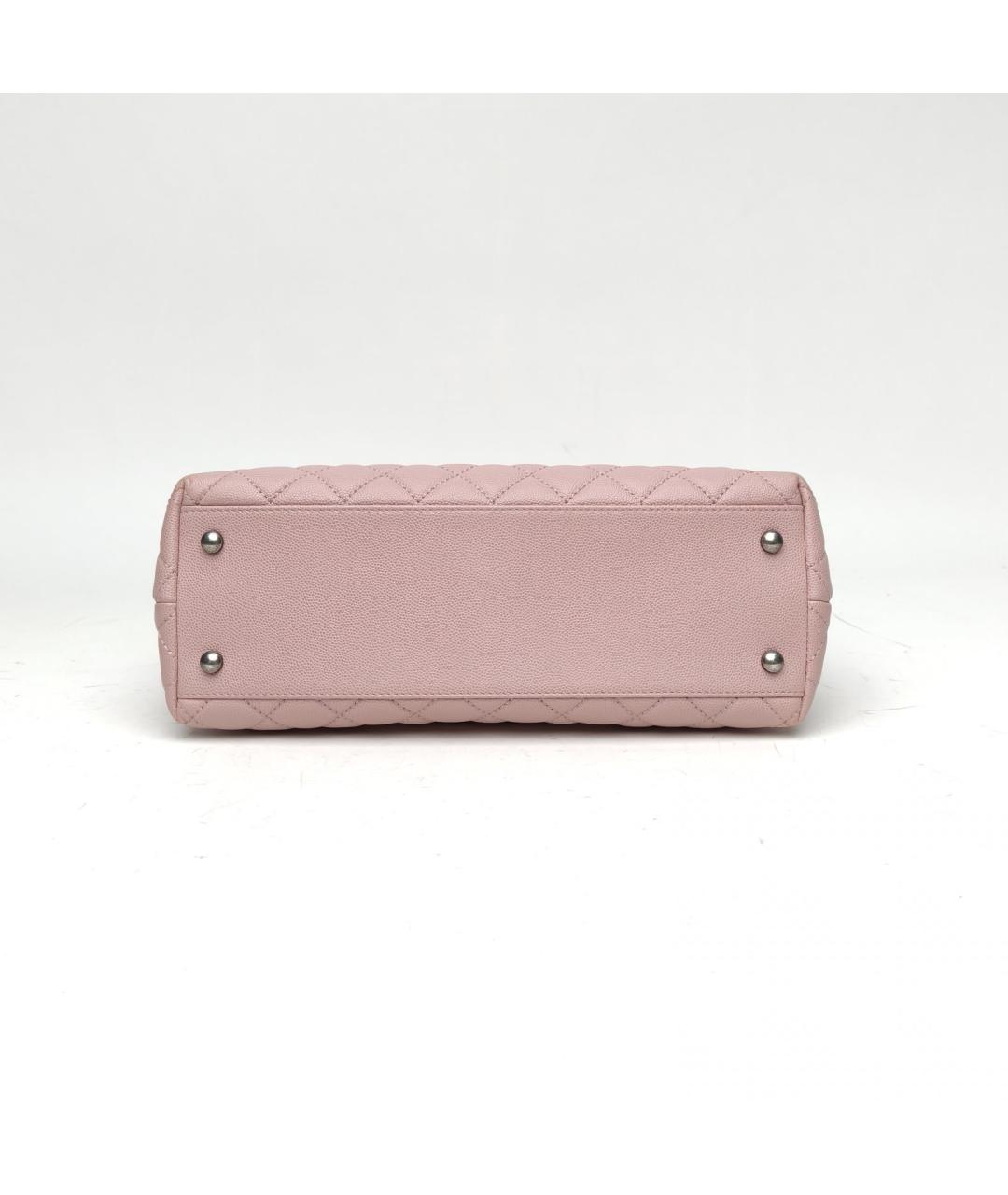 CHANEL Розовая кожаная сумка с короткими ручками, фото 6