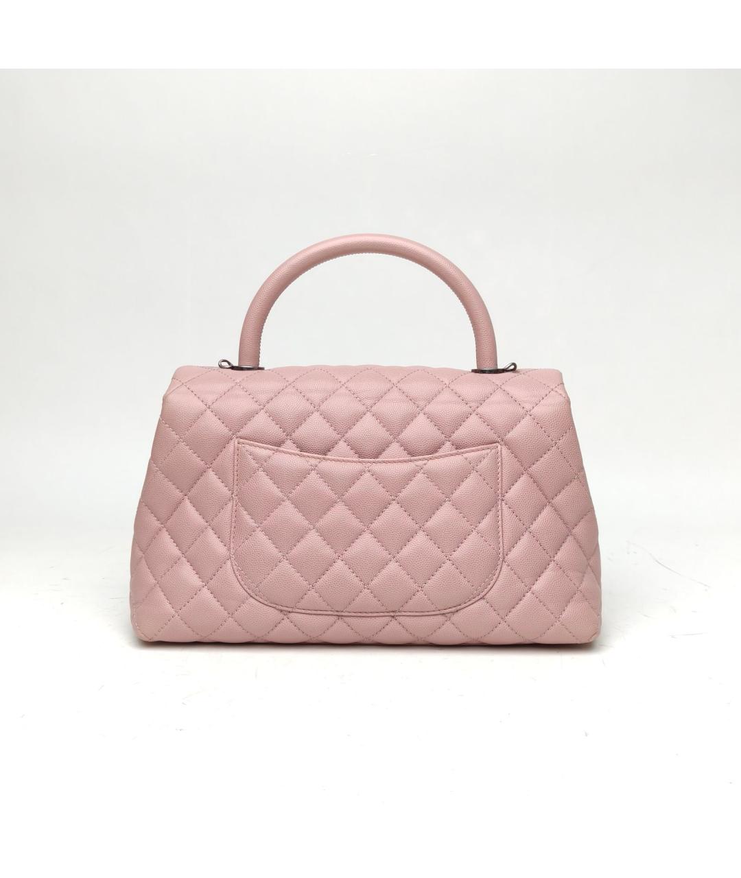 CHANEL Розовая кожаная сумка с короткими ручками, фото 4