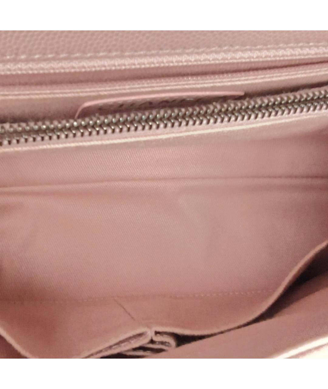 CHANEL Розовая кожаная сумка с короткими ручками, фото 8