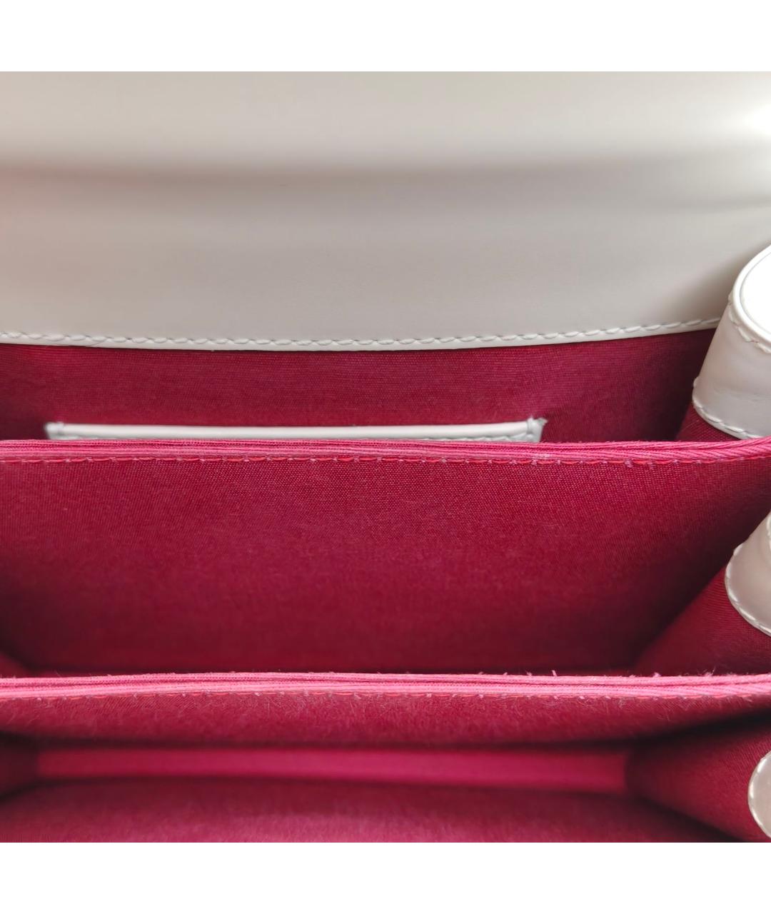 BVLGARI Белая кожаная сумка с короткими ручками, фото 7