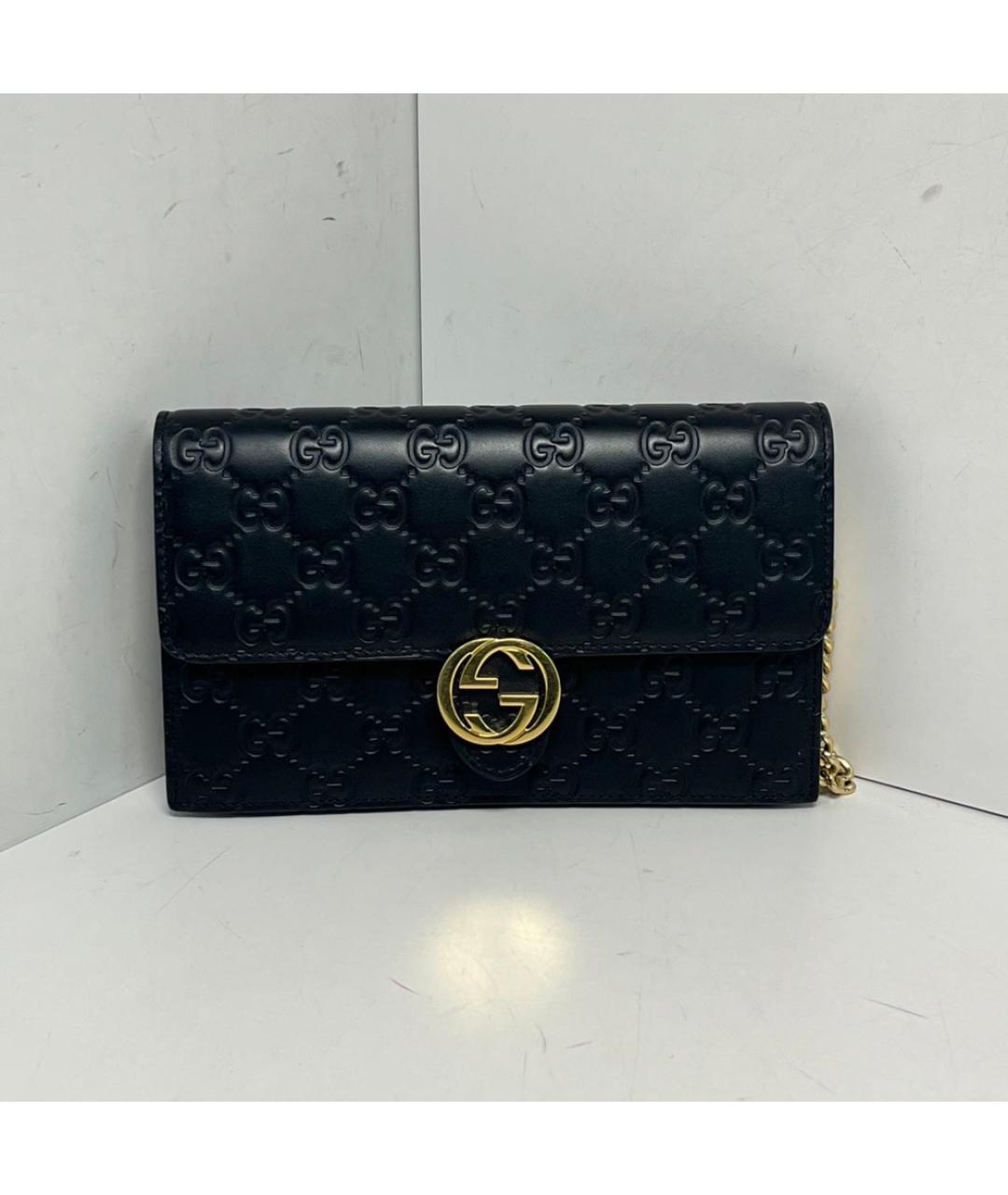 GUCCI Черная кожаная сумка через плечо, фото 9