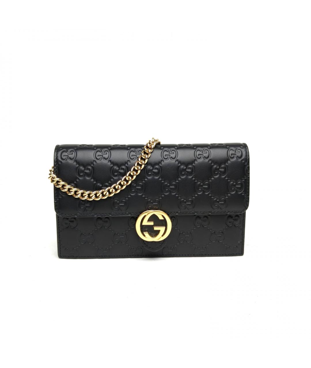 GUCCI Черная кожаная сумка через плечо, фото 2