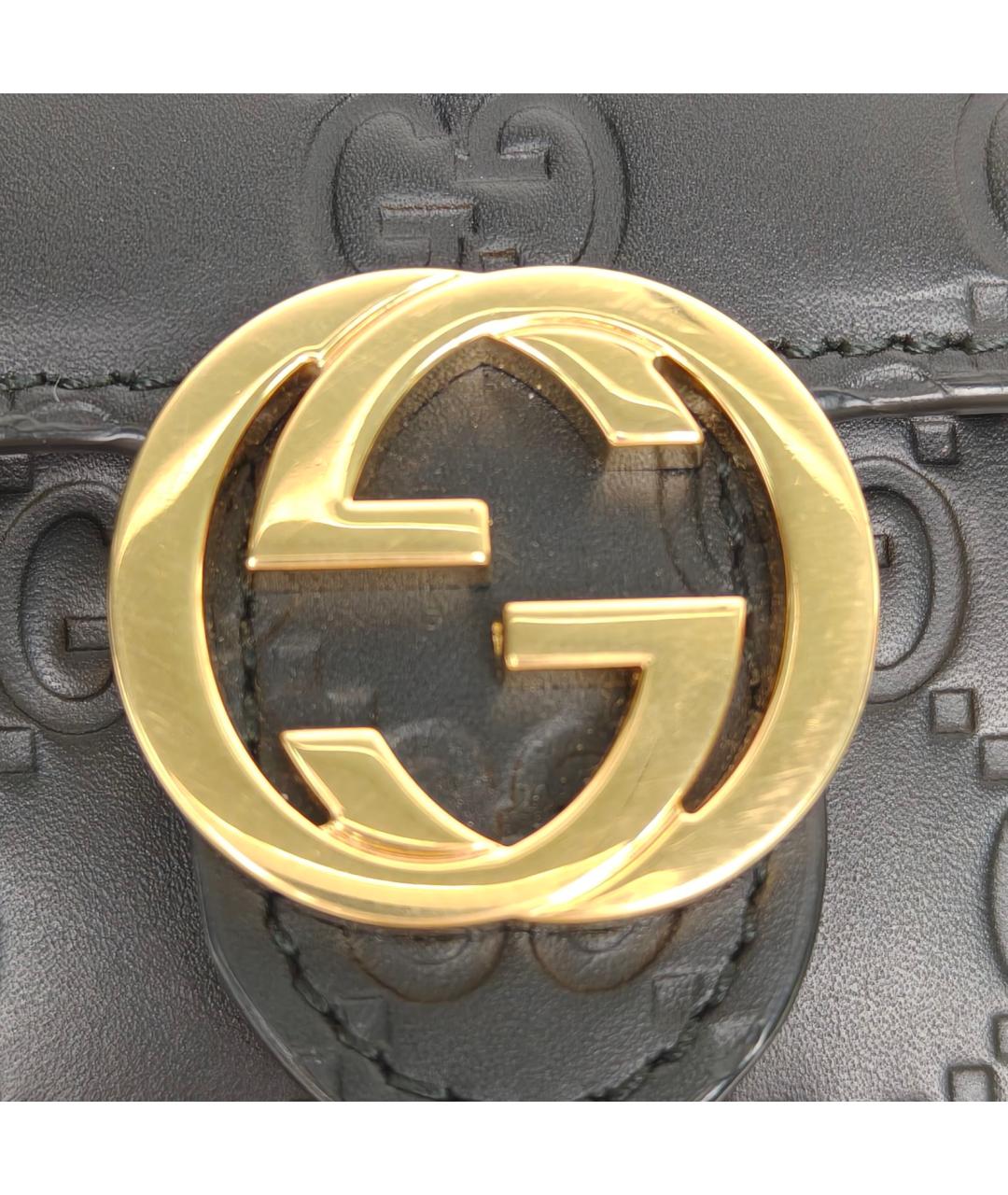 GUCCI Черная кожаная сумка через плечо, фото 7