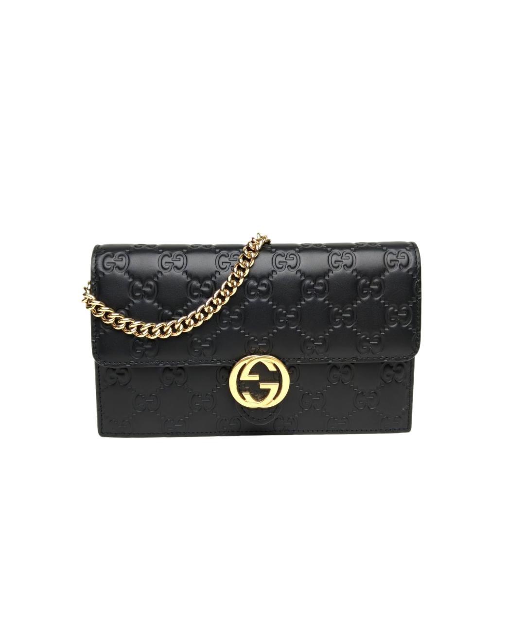 GUCCI Черная кожаная сумка через плечо, фото 10