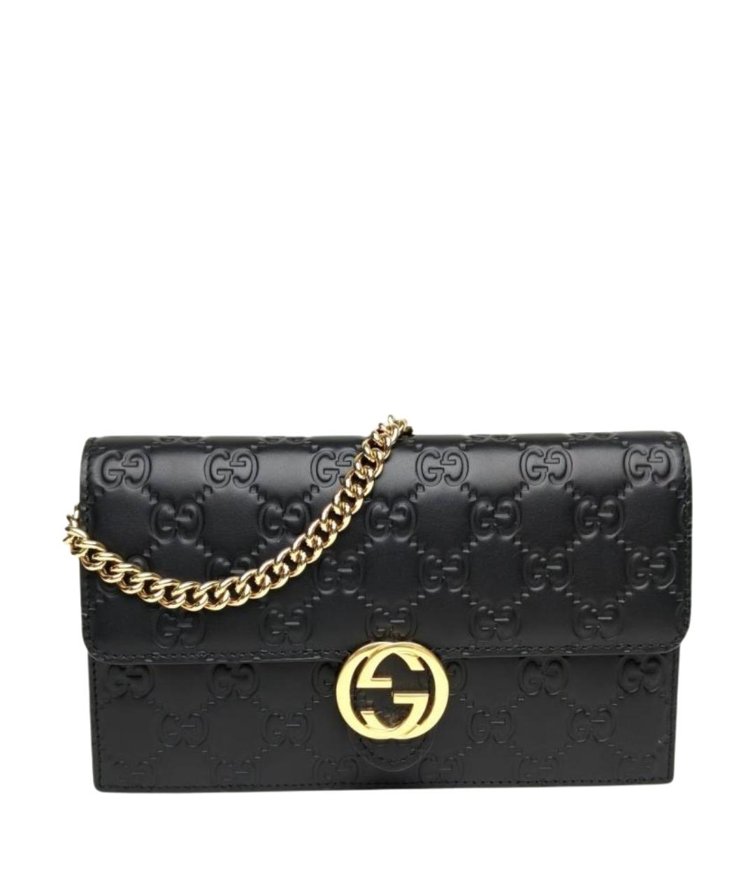 GUCCI Черная кожаная сумка через плечо, фото 1