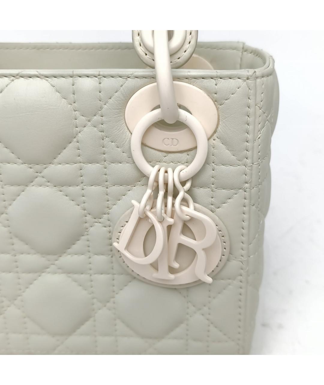 CHRISTIAN DIOR Белая кожаная сумка через плечо, фото 7