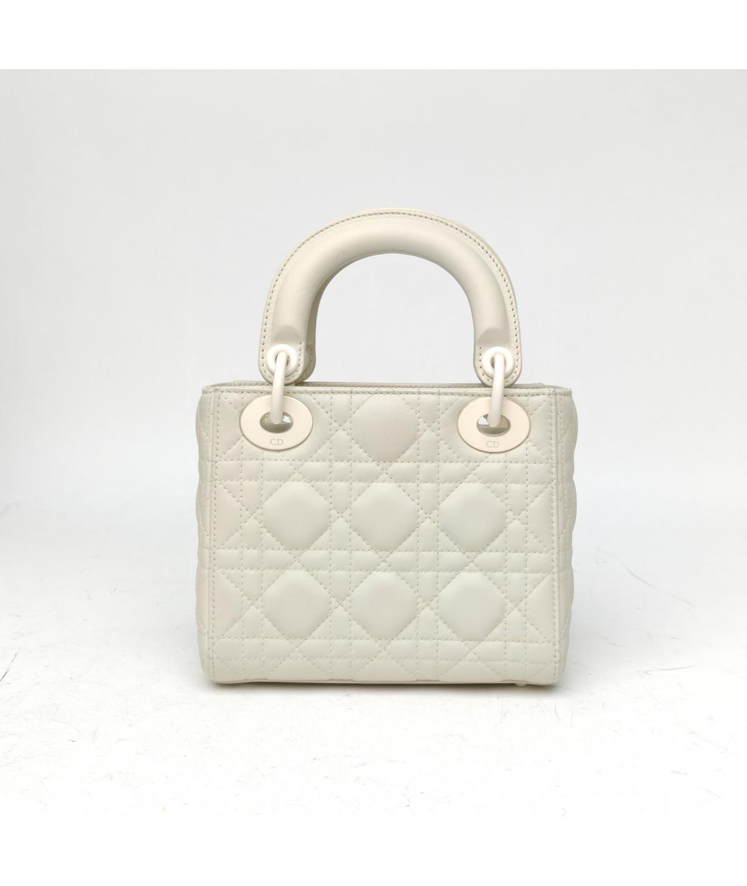 CHRISTIAN DIOR Белая кожаная сумка через плечо, фото 4