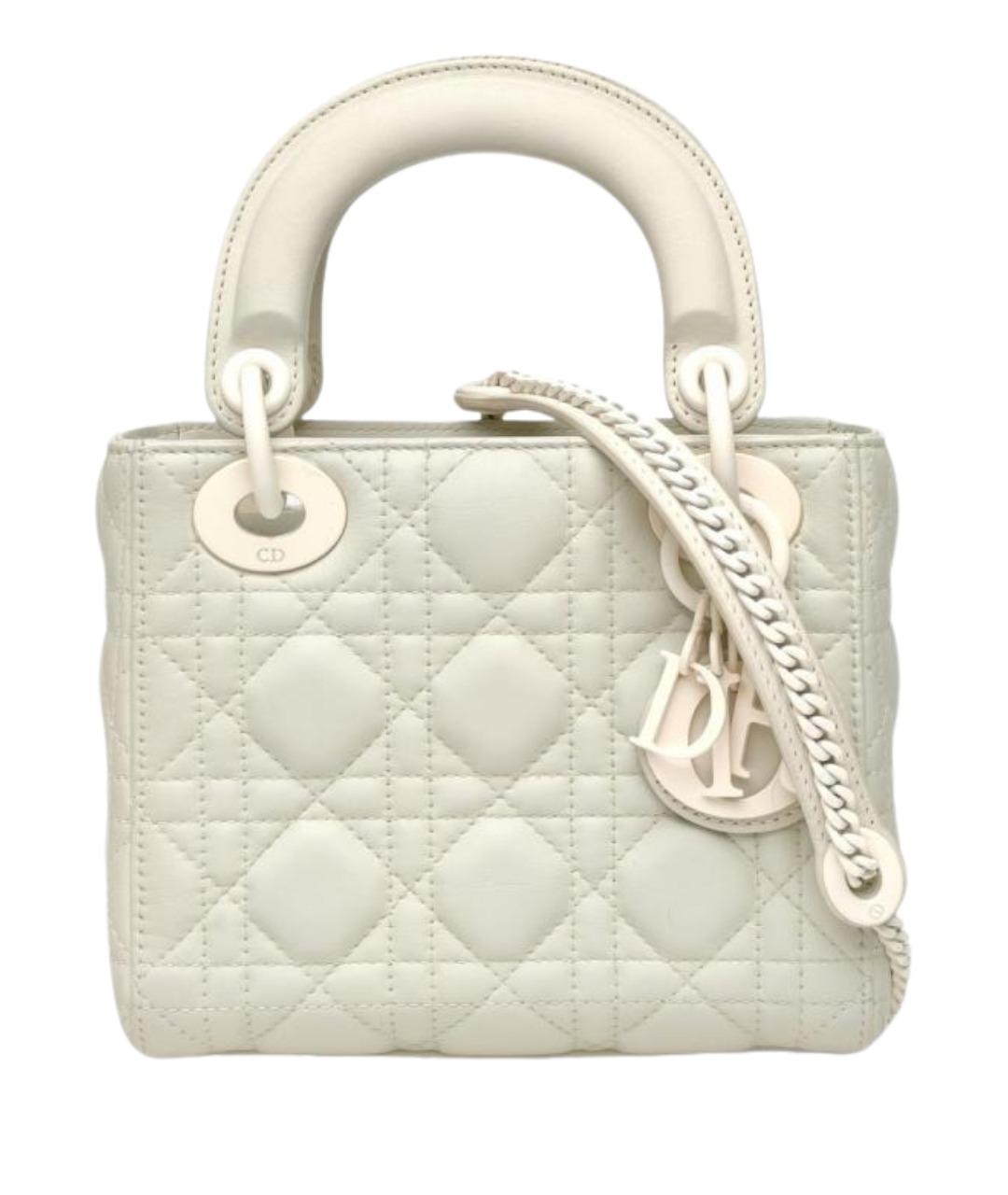 CHRISTIAN DIOR Белая кожаная сумка через плечо, фото 1