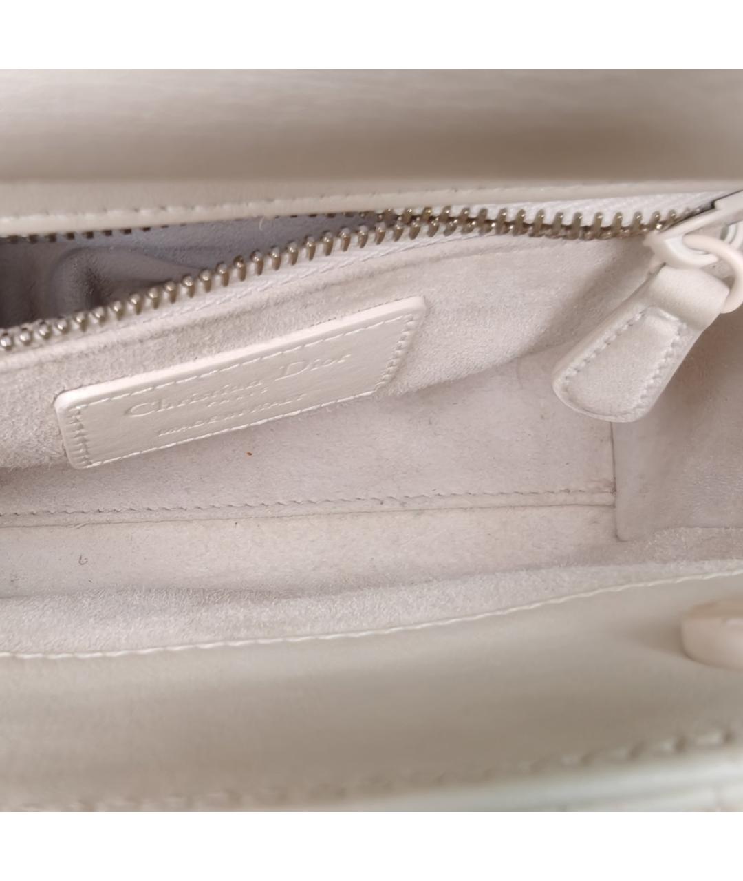 CHRISTIAN DIOR Белая кожаная сумка через плечо, фото 8