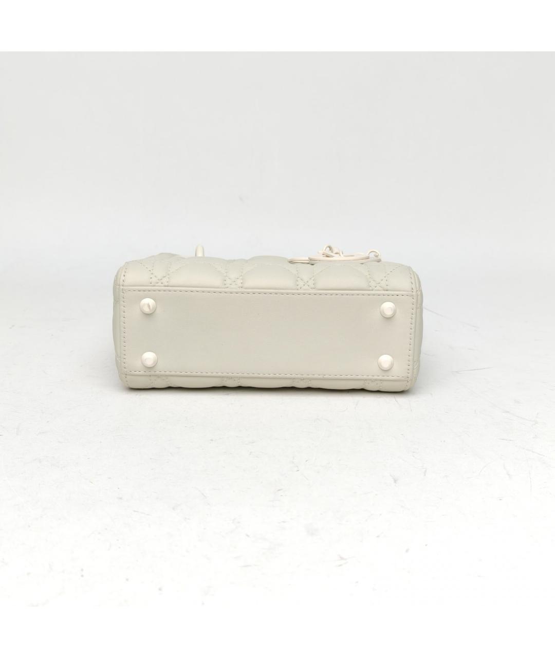 CHRISTIAN DIOR Белая кожаная сумка через плечо, фото 6