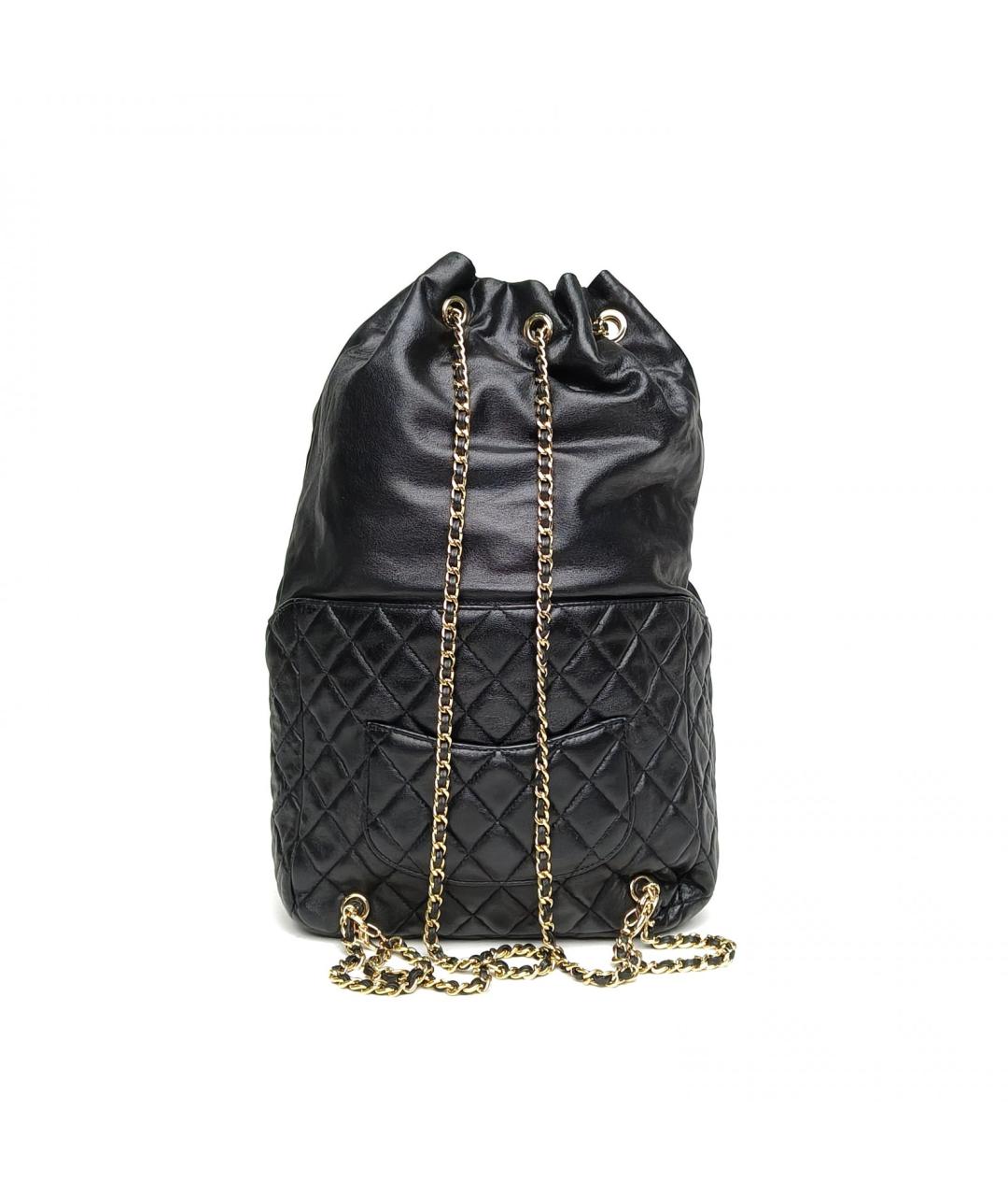 CHANEL Черный кожаный рюкзак, фото 4