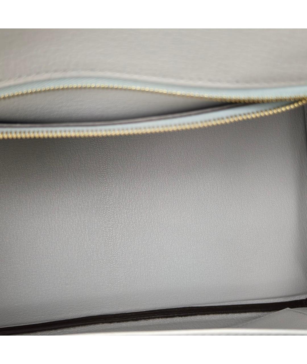 HERMES Серая кожаная сумка с короткими ручками, фото 8