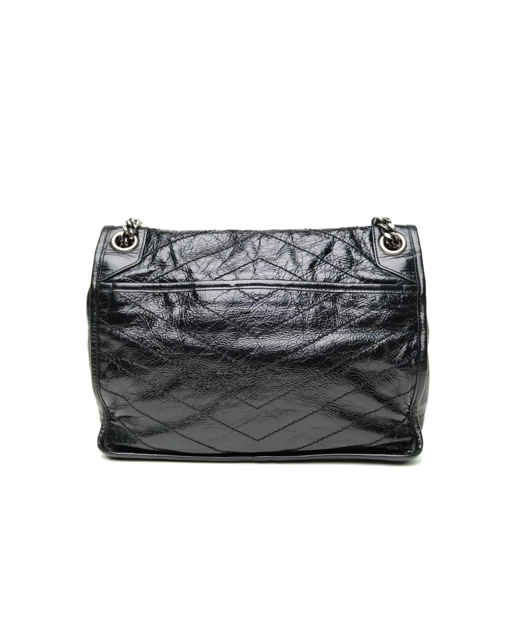 SAINT LAURENT Черная кожаная сумка через плечо, фото 4