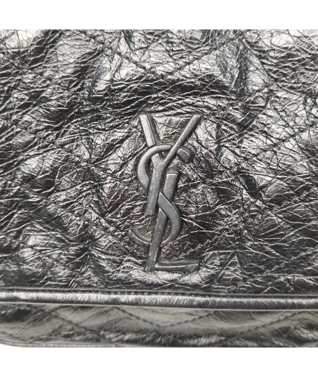 SAINT LAURENT Черная кожаная сумка через плечо, фото 8