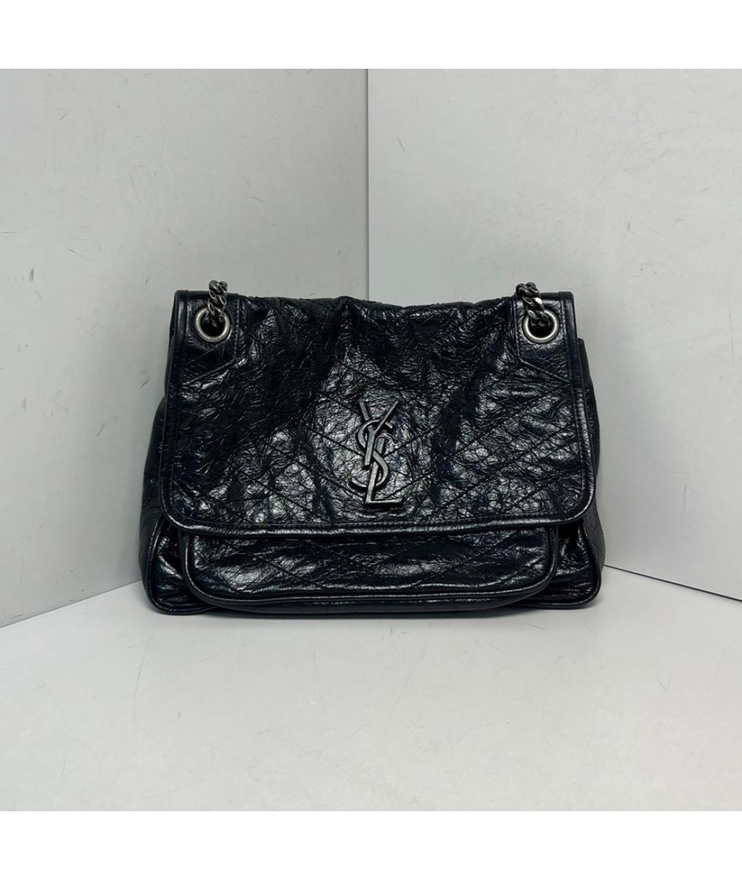 SAINT LAURENT Черная кожаная сумка через плечо, фото 9