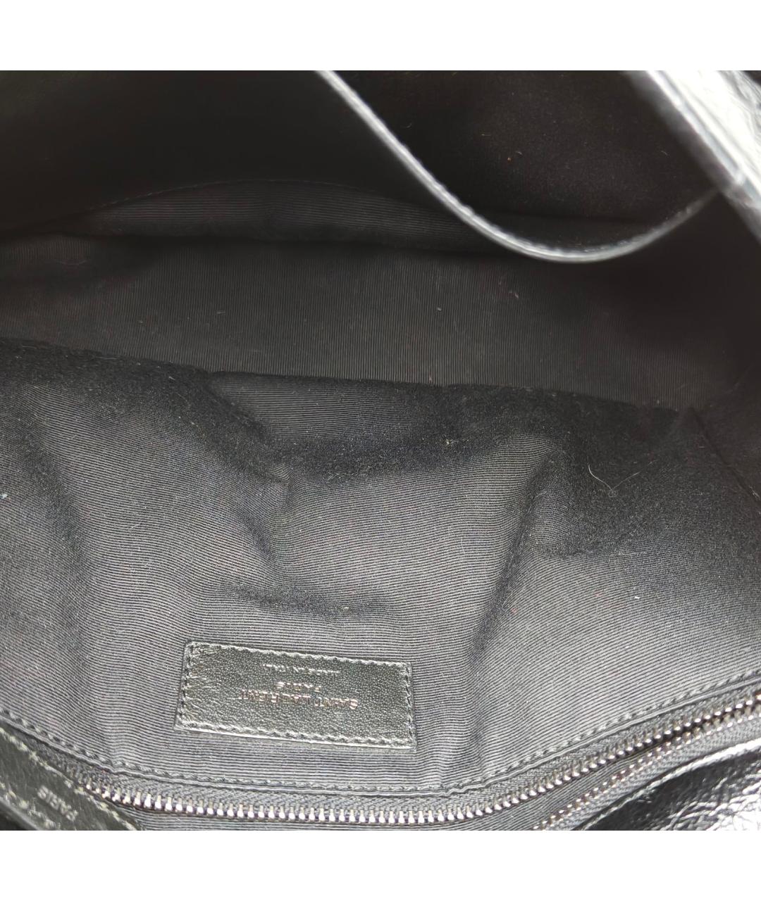 SAINT LAURENT Черная кожаная сумка через плечо, фото 7