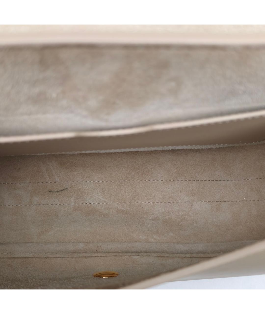 CHRISTIAN DIOR Бежевая кожаная сумка через плечо, фото 8