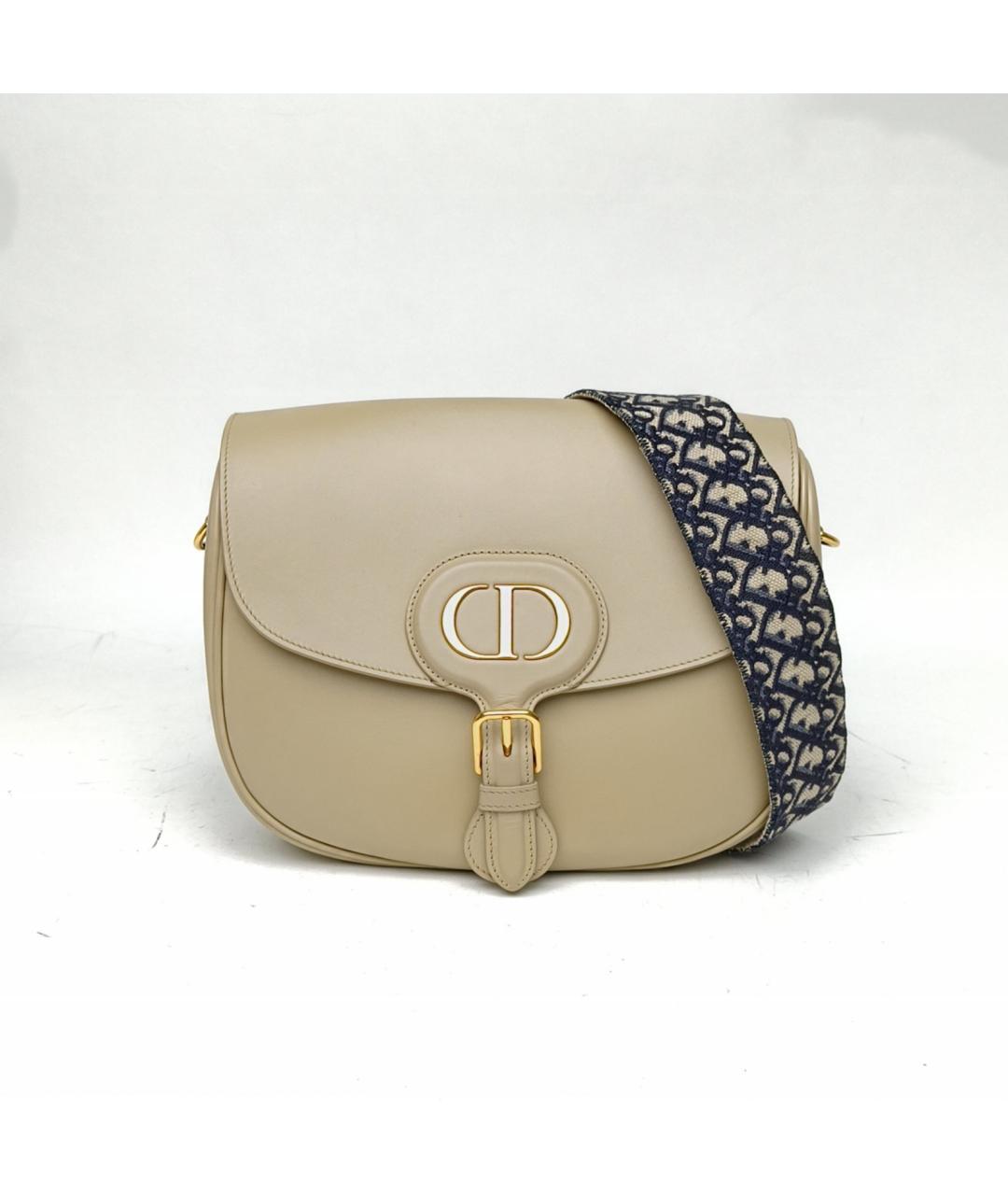CHRISTIAN DIOR Бежевая кожаная сумка через плечо, фото 2