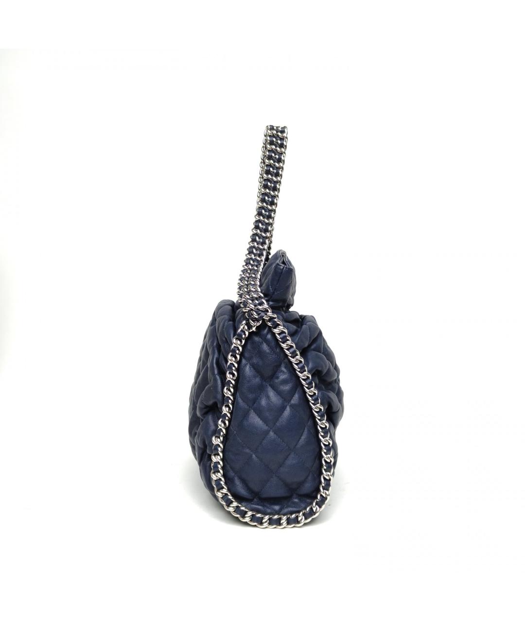 CHANEL Синяя кожаная сумка через плечо, фото 3