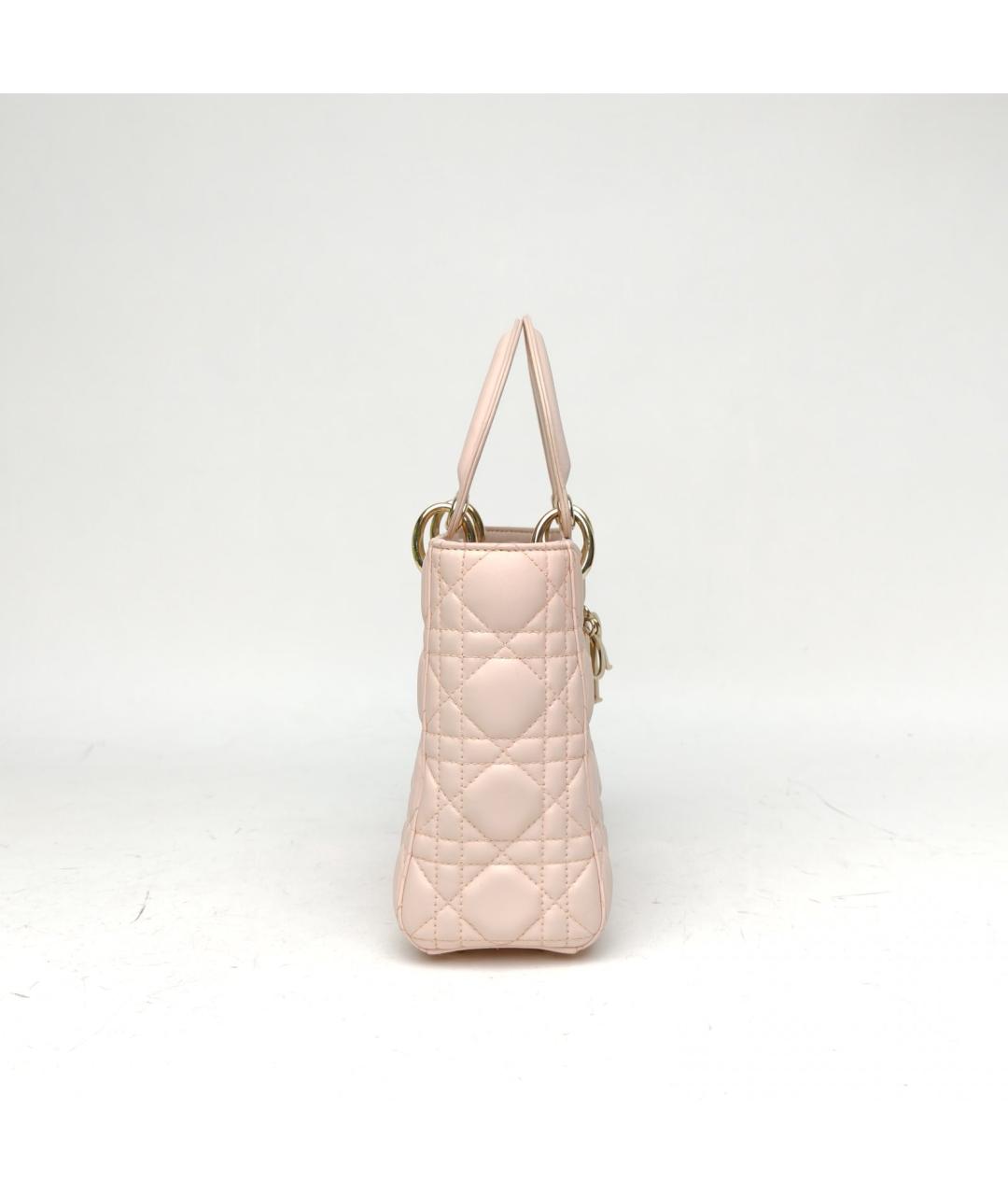 CHRISTIAN DIOR Розовая кожаная сумка через плечо, фото 5