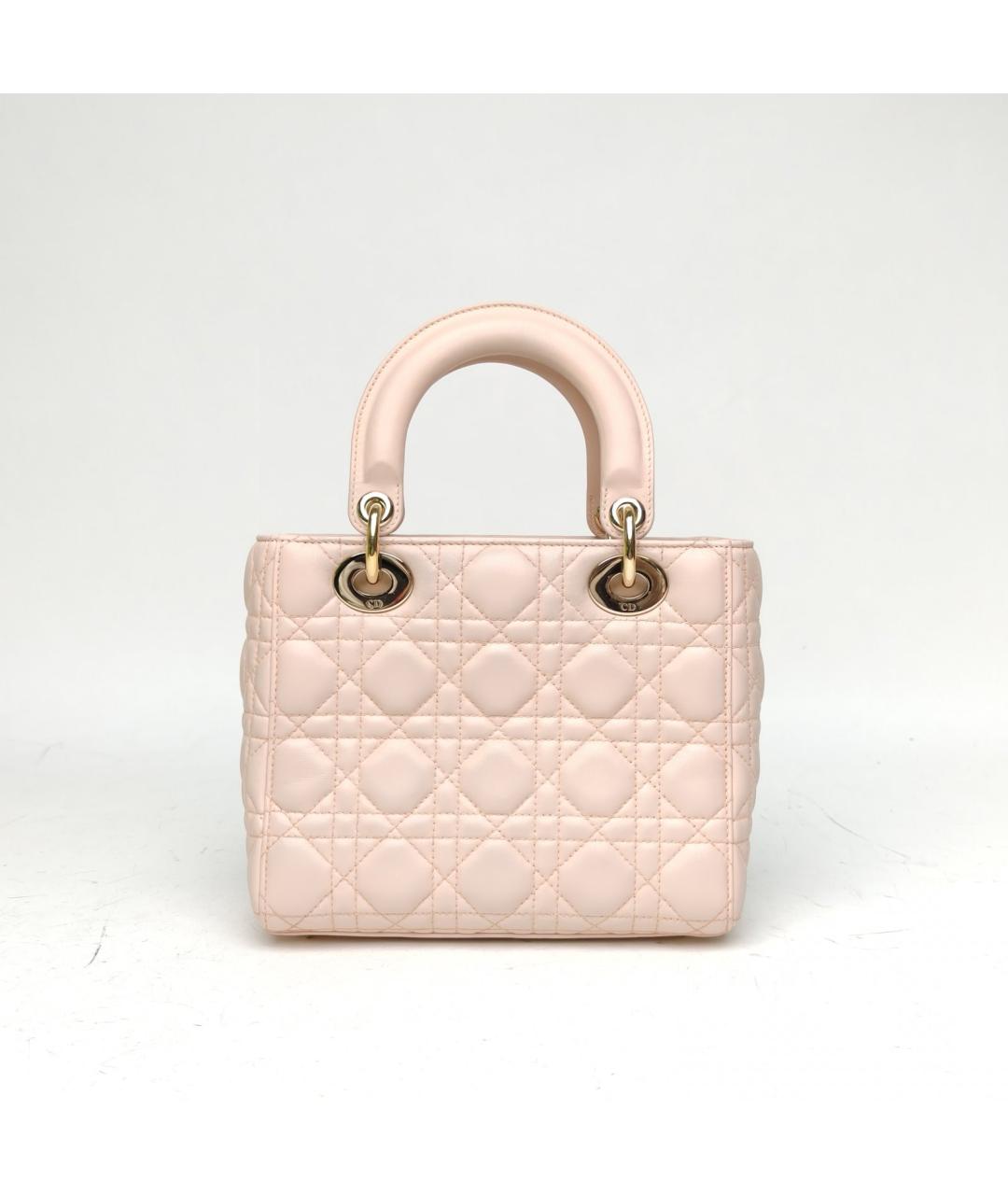 CHRISTIAN DIOR Розовая кожаная сумка через плечо, фото 4