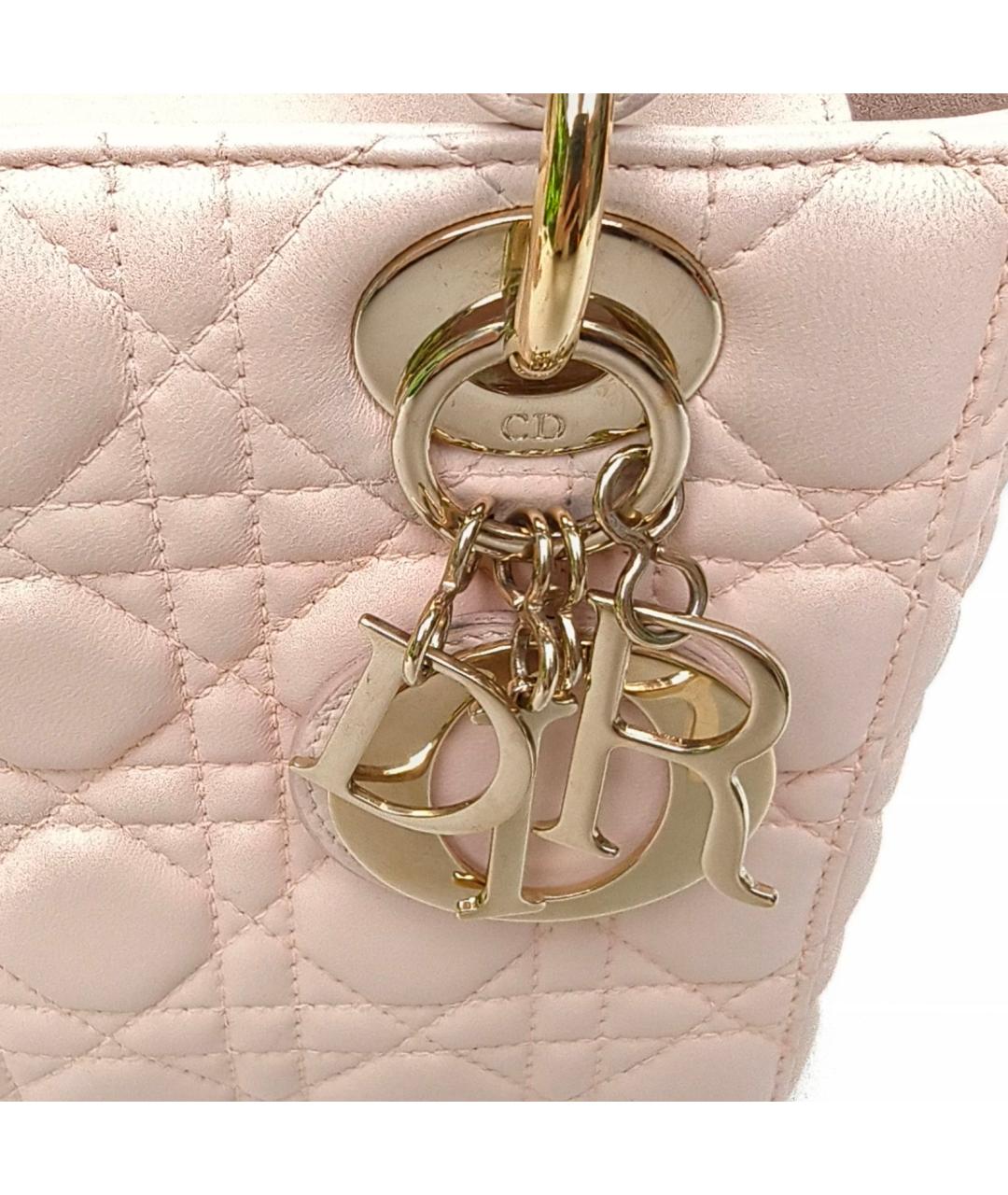 CHRISTIAN DIOR Розовая кожаная сумка через плечо, фото 7