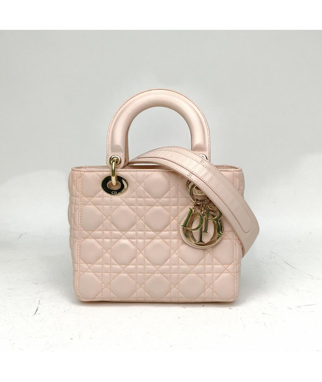 CHRISTIAN DIOR Розовая кожаная сумка через плечо, фото 2