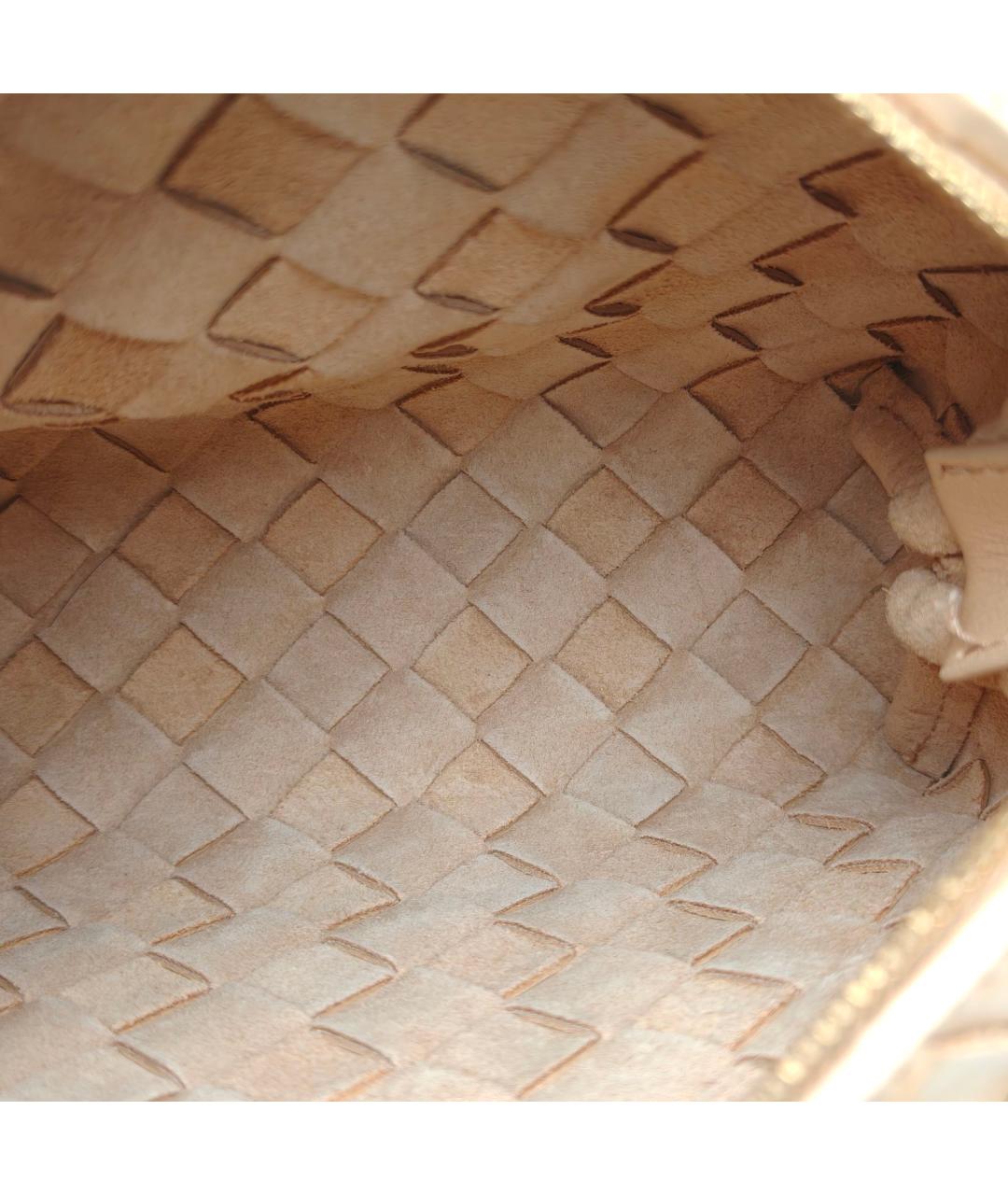 BOTTEGA VENETA Бежевая кожаная сумка через плечо, фото 7