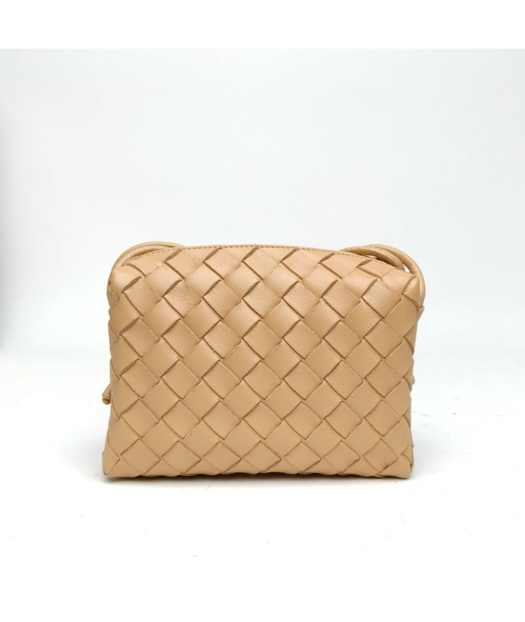 BOTTEGA VENETA Бежевая кожаная сумка через плечо, фото 4